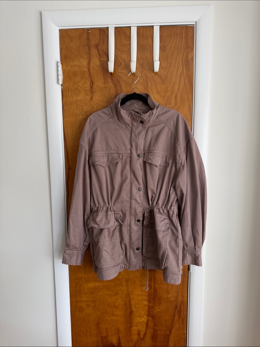 We The Free Mauve Utility Jacket with Drawstring Waist free people